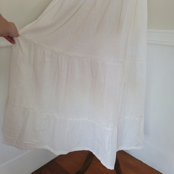 RAGA Panama Cotton Embroidered Tiered Halter Maxi Dress Size Medium - Picture 10 of 12